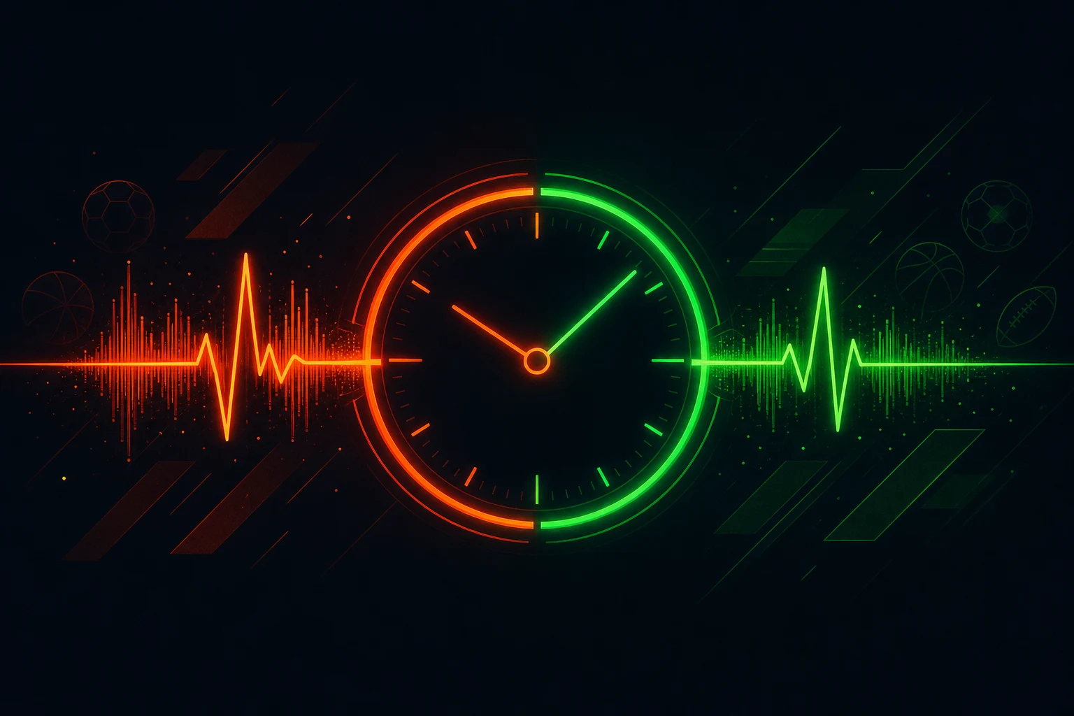 Illustrazione stilizzata di un orologio digitale con segnale live pulsante arancione